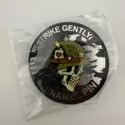 Strike Gently War Pigs Pin - Skull In Combat Helmet - Dual Clasp