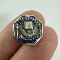 MH 10 Year Employee Service Pin - Winged Hourglass - cTo Sterling