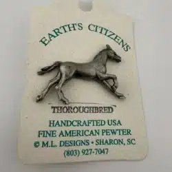 M.L. Designs Thoroughbred Horse Pewter Pin