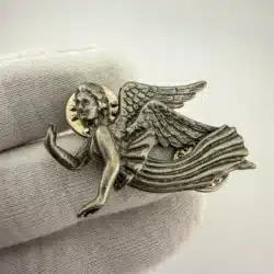 Vintage 1995 MLD Flying Angel Pin Brooch - Dual Clasp