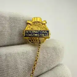 International Toastmasters Globe Pin with Gavel Pin On Chain