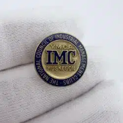 YMCA IMC Industrial Management Clubs Screwback Pin - Muskegon Michigan