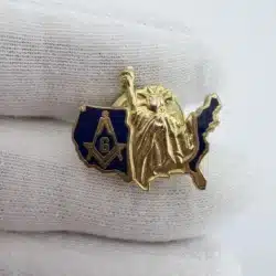 Masonic Statue Of Liberty United States Map Pin