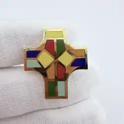 Religious Cross Enameled Colors Tie Tack Pin