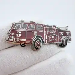 Large Red Firetruck Tie Tack Pin - 2" x 3/4" - Repaired