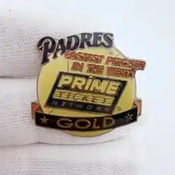 San Diego Padres x Prime Ticket Network Fastest Pitcher In The West Gold Pin