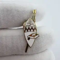 Zulu Shield and Spears Tie Tack Pin with Christian Book