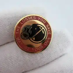 Stock Shortage The Losses You Save May Be Your Own Lapel Hat Pin with Horse