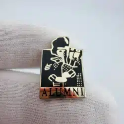 Unknown College Or Band Alumni Lapel Hat Pin with Bagpiper