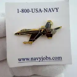 USN Blue Angels Fighter Jet Lapel Pin - Jet #7 - Blue / Yellow