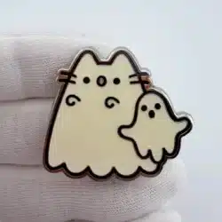 Pusheen The Cat Ghost Lapel Pin - Glows In The Dark