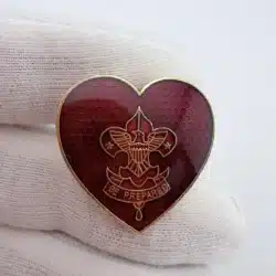 Boy Scouts Be Prepared Red Heart Lapel Hat Pin