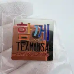 Alternative view of 2018 PyeongChang US Figure Skating Team USA Lapel Hat Pin - Together