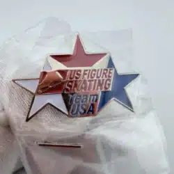 US Figure Skating Team USA Red White and Blue Stars Lapel Hat Pin