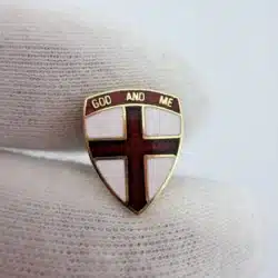 BSA God And Me Cross Shield Lapel Pin - Small