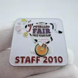 Alternative view of 2010 Puyallup Fair Staff Pin - Free Your Glee - Cow On Unicycle