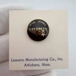 Lockheed Aircraft 5 Years Employee Service Screwback Pin - 1/10 10K GF