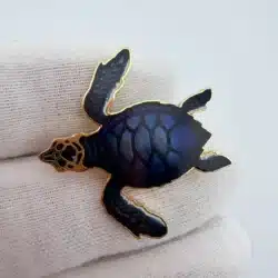 WM Spear Sea Turtle Pin Brooch - Crack