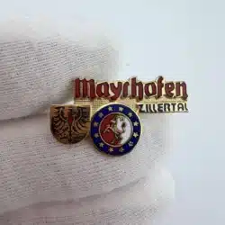Mayrhofen Zillertal Austria Pin with Austrian and Mayrhofen Coat of Arms