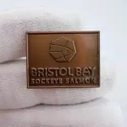 Bristol Bay Sockeye Salmon Logo Pin