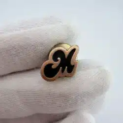 Cursive Letter M Pin - 1/10 10K GF by cTo OC Tanner