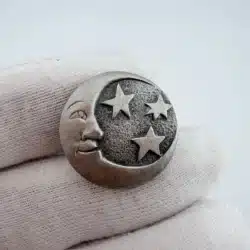 Crescent Moon with 3 Stars Pin
