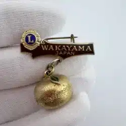 1960 Lions Club International Wakayama Japan Dangling Fruit Pin Brooch