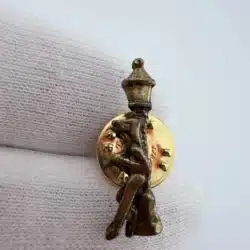 Vintage Dog Leaning Against Lamp Post With Cigar Pin