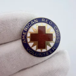 Vintage ARC American Red Cross Volunteer Pin - Sterling Silver