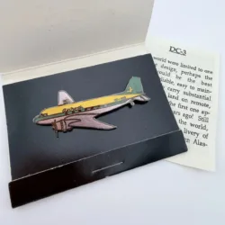 Vintage WM Spear Air North CF-CUG DC-3 Plane Pin Brooch