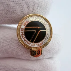 WSDOT Washington State Department of Transportation 30 Year Service Pin