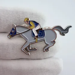 Jockey On Horse Lapel Pin - European Union Flag