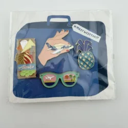 Alaska Airlines Fruit and Cheese Platter Pin Set