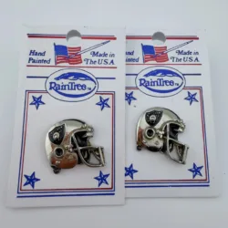 Set of 2 LA Los Angeles Raiders 3D Helmet Pins by RainTree