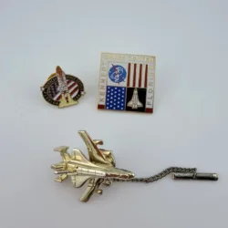 2 NASA Kennedy Space Center Pins + SCA Shuttle Carrier Aircraft Tie Tack Pin
