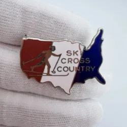 Ski Cross Country US United States Map Outline Pin