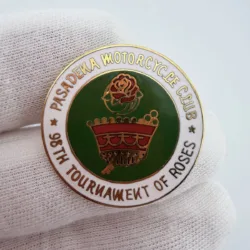 1987 Pasadena Motorcycle Club Pin - 98th Tournament Of Roses