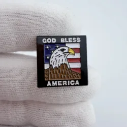 God Bless America Eagle and Flag Lapel Pin