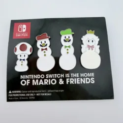 Super Mario & Friends Nintendo Switch Christmas Snowman Pin Set