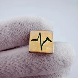 Green Electrocardiogram Heartbeat Line Tie Tack Pin