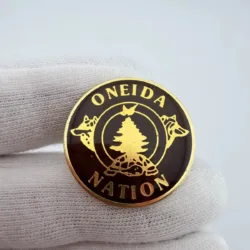 Oneida Nation Of Wisconsin Tribal Seal Lapel Pin - Brown