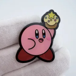 Kirby With Cupcake Pin - Nintendo / HAL - Scratched