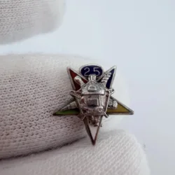 Vintage OES Order of the Eastern Star 25 Year Member Pin - Sterling