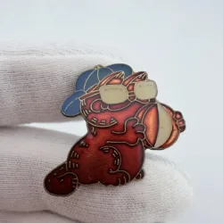 Vintage Cool Garfield Lapel Pin - Blue Hat, Glasses and Ball