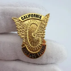 California Highway Patrol Winged Wheel Lapel Pin - Gold Tone