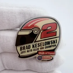 NASCAR #2 Brad Keselowski 2015 Auto Club 400 Champion Helmet Pin