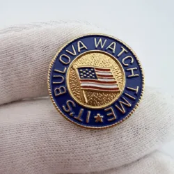 Vintage It�s Bulova Watch Time Lapel Pin