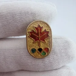 Vintage Canadian Maple Leaf and Colored Olympics Pin