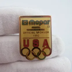 1992 Mopar Official Sponsor USA Olympics Pin - Yellowing