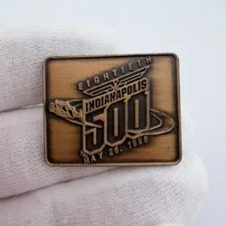 1996 80th Indianapolis 500 Lapel Pin - Bronze Tone